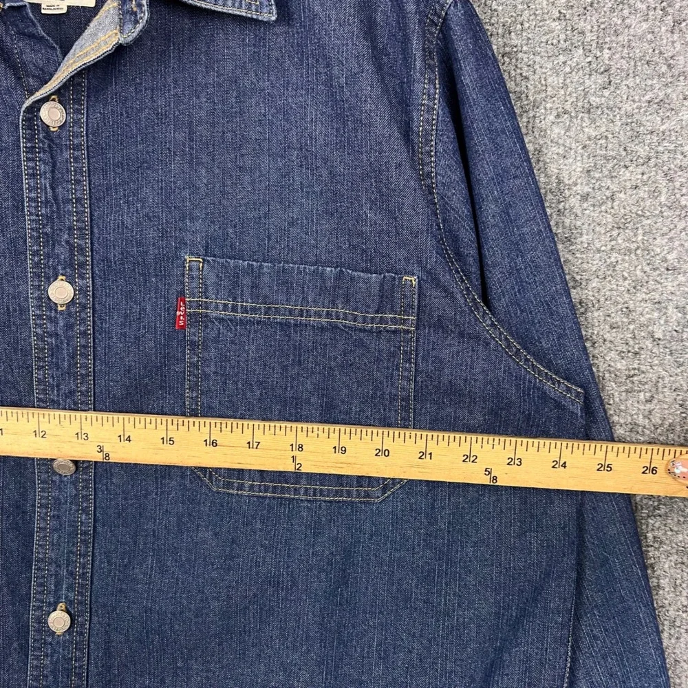 Levi's Denim Shirt Mens Large Blue Excellent Long Sleeve Button Up